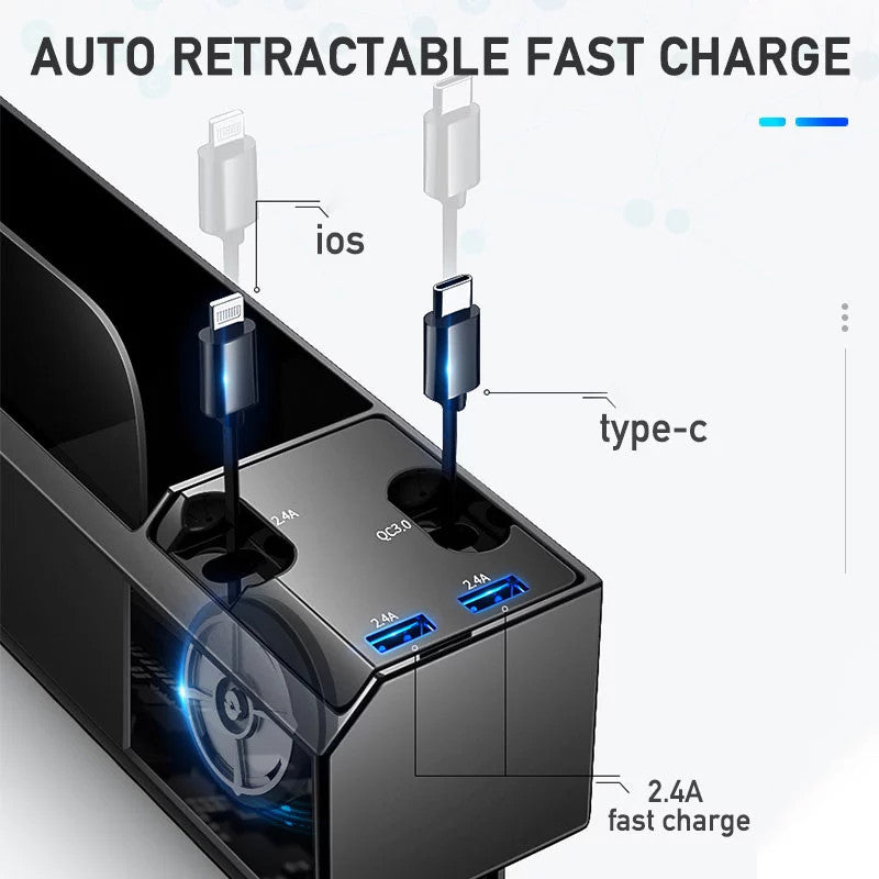 Car Seat Gap Organizer with Charger