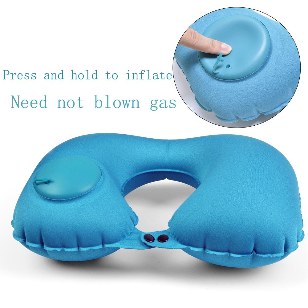 Portable U-Shape Inflatable Travel Pillow