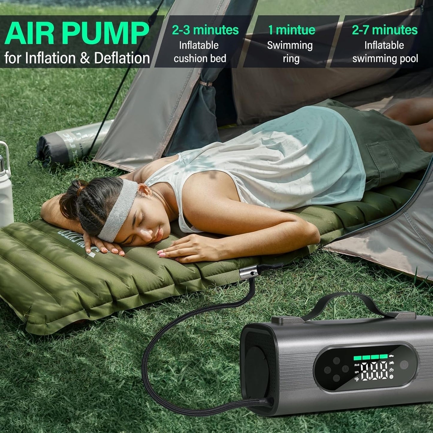 8-in-1 Portable Car Battery Starter With Air Compressor