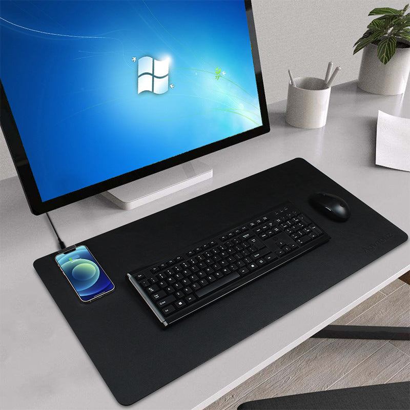 Wireless Charging Leather Desk Mat