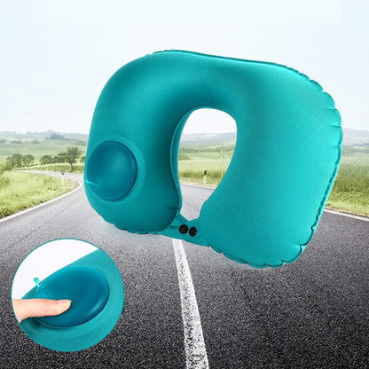Portable U-Shape Inflatable Travel Pillow