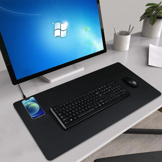 Wireless Charging Leather Desk Mat
